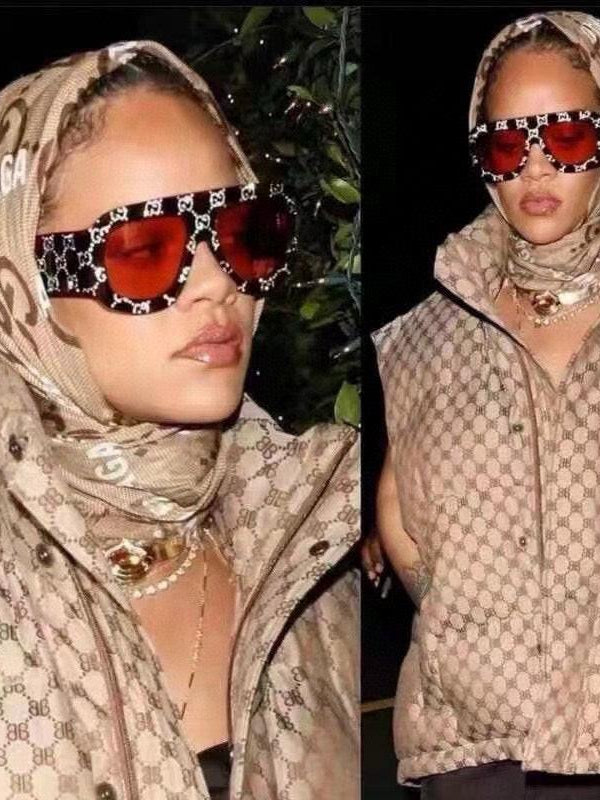 GUCCI GG0980  Eyewear GG monogram pilot-frame Sunglasses ✨
