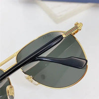 GUCCI GG1220S Gold-Gold-Brown Unisex Clear Sunglasses ✨