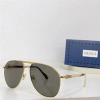 GUCCI GG1220S Gold-Gold-Brown Unisex Clear Sunglasses ✨