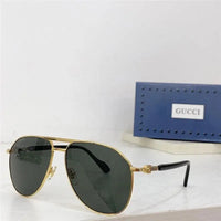 GUCCI GG1220S Gold-Gold-Brown Unisex Clear Sunglasses ✨