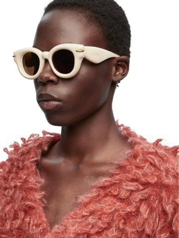 LOEWE Butterfly Inflated Round-Frame Acetate Sunglasses ✨