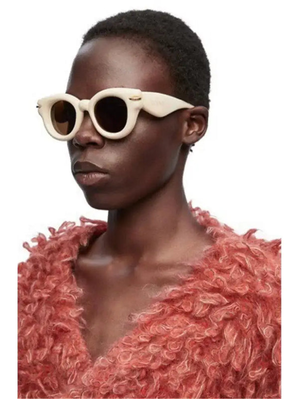 LOEWE Butterfly Inflated Round-Frame Acetate Sunglasses ✨