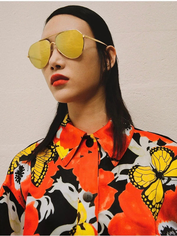 LOEWE Loewe Metal Aviator LW 40067U 30G Unisex Sunglasses ✨