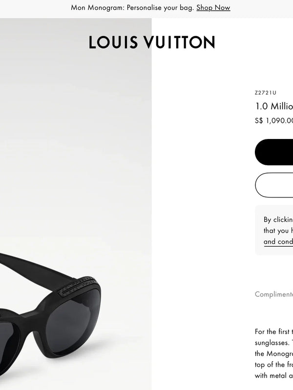 Louis Vuitton Z2721U 1.0 Millionaires Oval Sunglasses✨