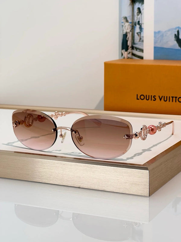 Louis Vuitton Z3166U LV Jewel Pearl Oval Sunglasses ✨