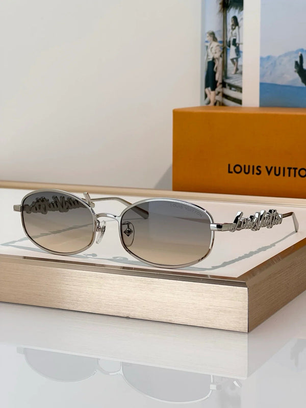 Louis Vuitton Z3171U LV Script Metal Round Sunglasses ✨
