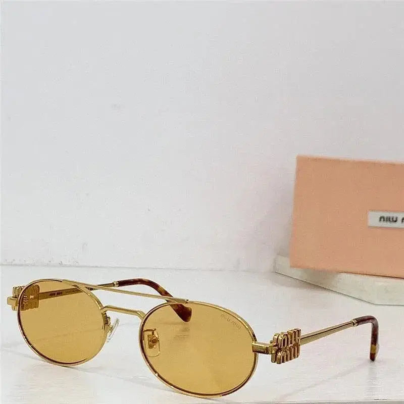 Miu Miu MU54ZS Oval Gold-Black Frame 53mm Women's Sunglasses✨