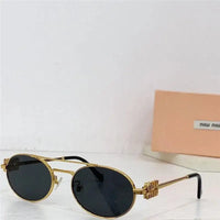 Miu Miu MU54ZS Oval Gold-Black Frame 53mm Women's Sunglasses✨