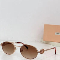 Miu Miu MU54ZS Oval Gold-Black Frame 53mm Women's Sunglasses✨