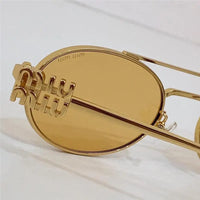 Miu Miu MU54ZS Oval Gold-Black Frame 53mm Women's Sunglasses✨