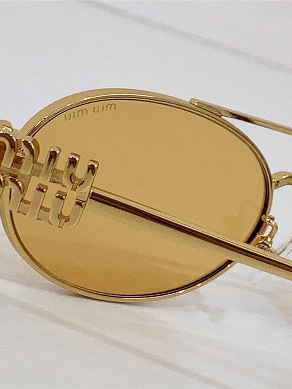 Miu Miu MU54ZS Oval Gold-Black Frame 53mm Women's Sunglasses✨