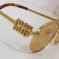 Miu Miu MU54ZS Oval Gold-Black Frame 53mm Women's Sunglasses✨