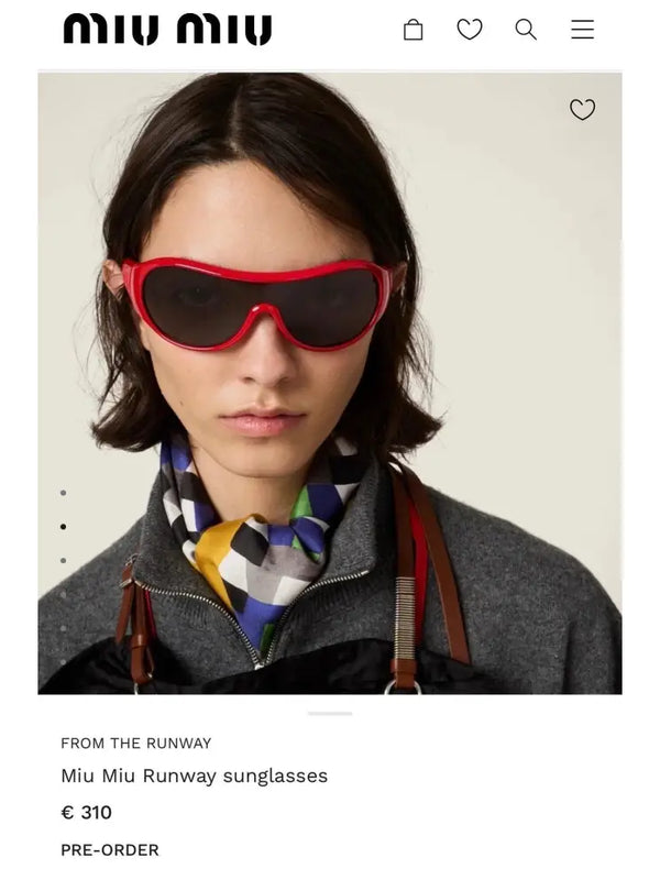 Miu Miu SMUB14 Runway  Women's Sunglasses ✨