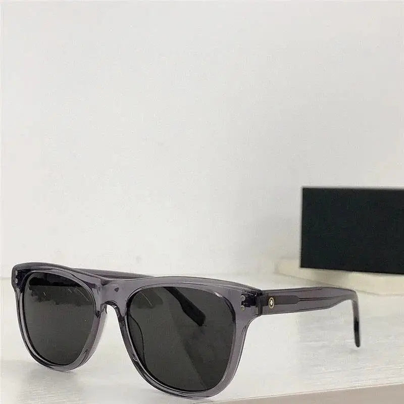 Mont Blanc Sunglasses MB 0124 S 001 Black / Silver Grey Lens Aviator 53-18🏎