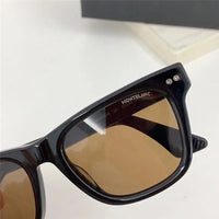 Mont Blanc Sunglasses MB 0254 S 001 Black / Silver Grey Lens Aviator 53-18🏎