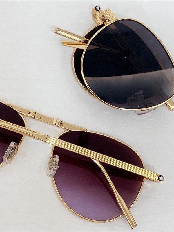 MONTBLANC MB 0091S 002 54-16 145 - Folding Aviator ZEISS Lenses✨