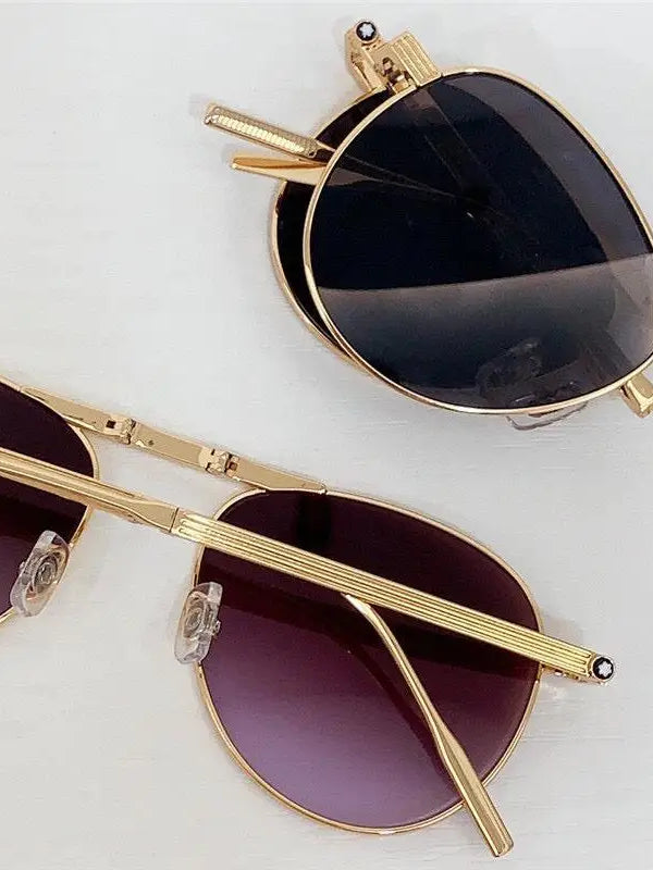 MONTBLANC MB 0091S 002 54-16 145 - Folding Aviator ZEISS Lenses✨