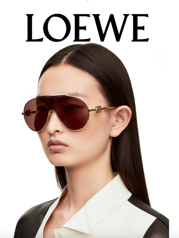 New Season LOEWE Spoiler aviator mask glasses in metal 40111U ✨
