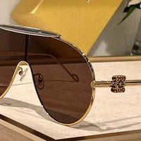 New Season LOEWE Spoiler aviator mask glasses in metal 40111U ✨