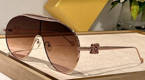 New Season LOEWE Spoiler aviator mask glasses in metal 40111U ✨