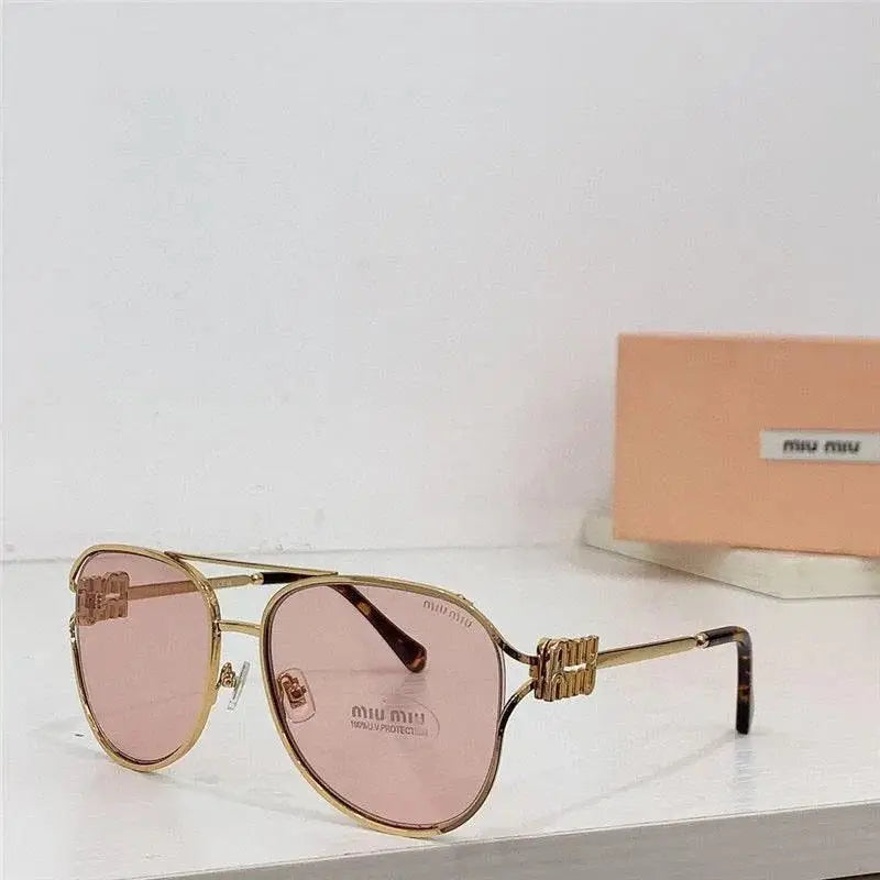 NEW SEASON Miu Miu 52ZS Metal Logo-frame Sunglasses ✨