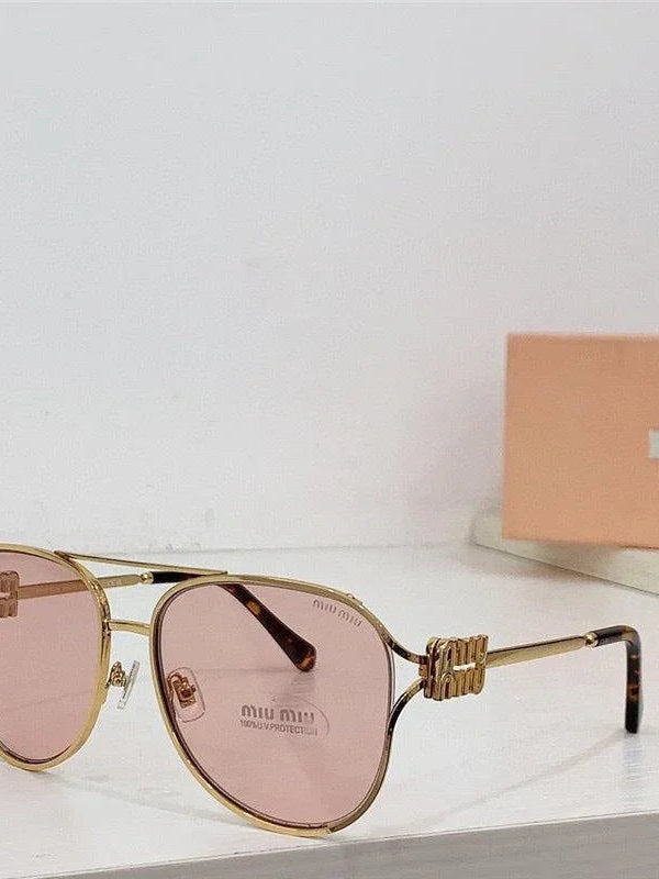 NEW SEASON Miu Miu 52ZS Metal Logo-frame Sunglasses ✨