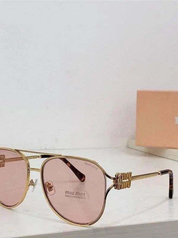 NEW SEASON Miu Miu 52ZS Metal Logo-frame Sunglasses ✨