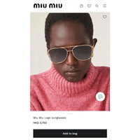 NEW SEASON Miu Miu 52ZS Metal Logo-frame Sunglasses ✨