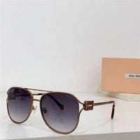 NEW SEASON Miu Miu 52ZS Metal Logo-frame Sunglasses ✨