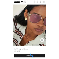 NEW SEASON Miu Miu 52ZS Metal Logo-frame Sunglasses ✨