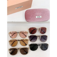 NEW SEASON Miu Miu 52ZS Metal Logo-frame Sunglasses ✨