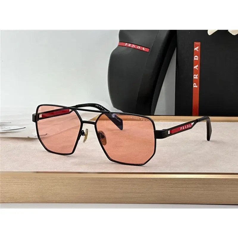 Prada Men's  Black / Silver Grey Lens Aviator 51-18🖤