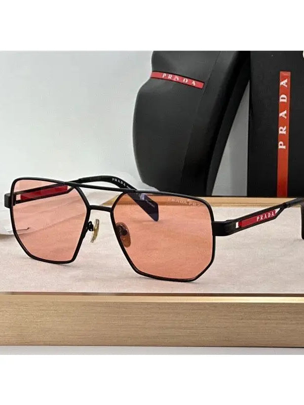 Prada Men's  Black / Silver Grey Lens Aviator 51-18🖤