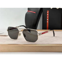 Prada Men's  Black / Silver Grey Lens Aviator 51-18🖤
