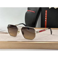 Prada Men's  Black / Silver Grey Lens Aviator 51-18🖤