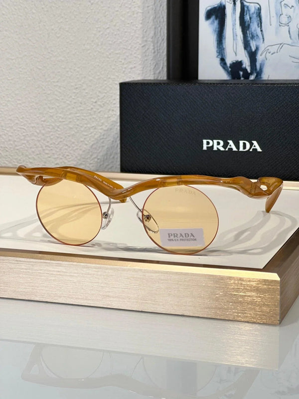 PRADA PR A18S - BLACK-PEACH-GREEN | SUNGLASSES Unisex  🟥