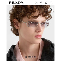 PRADA SPRC57 Prada Runway Transparent Lenses Sunglasses🟥