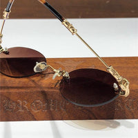Rare CHROME HEARTS 49-22-144 PILLS I Floral Temple Rimless Glasses ⚜️
