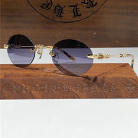 Rare CHROME HEARTS 49-22-144 PILLS I Floral Temple Rimless Glasses ⚜️