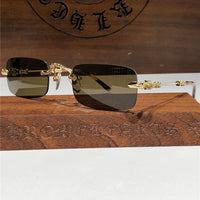 Rare CHROME HEARTS 49-22-144 PILLS II Floral Temple Rimless Glasses ⚜️
