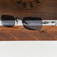 Rare CHROME HEARTS 49-22-144 PILLS II Floral Temple Rimless Glasses ⚜️