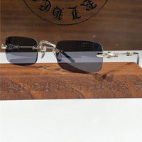 Rare CHROME HEARTS 49-22-144 PILLS II Floral Temple Rimless Glasses ⚜️