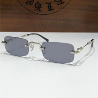 Rare CHROME HEARTS 49-22-144 PILLS II Floral Temple Rimless Glasses ⚜️