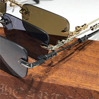Rare CHROME HEARTS 49-22-144 PILLS II Floral Temple Rimless Glasses ⚜️