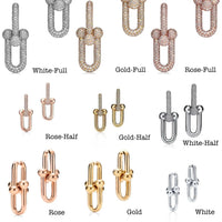 Tiffany&Co 18k Gold Plated 12 models Long Earrings Chain Link Diamond luxury Designer Jewelry for Women's Lock graduated Pavé Diamonds ✨