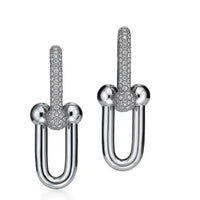 Tiffany&Co 18k Gold Plated 12 models Long Earrings Chain Link Diamond luxury Designer Jewelry for Women's Lock graduated Pavé Diamonds ✨
