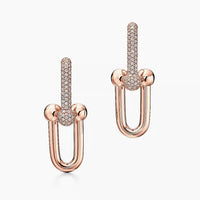 Tiffany&Co 18k Gold Plated 12 models Long Earrings Chain Link Diamond luxury Designer Jewelry for Women's Lock graduated Pavé Diamonds ✨