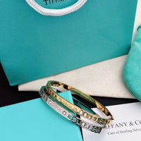 Tiffany&Co 18k gold plated Hinged Style Bangle bracelets ✨