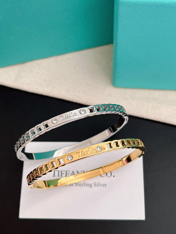 Tiffany&Co 18k gold plated Hinged Style Bangle bracelets ✨