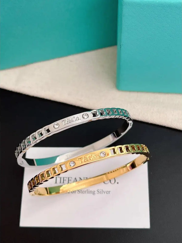 Tiffany&Co 18k gold plated Hinged Style Bangle bracelets ✨